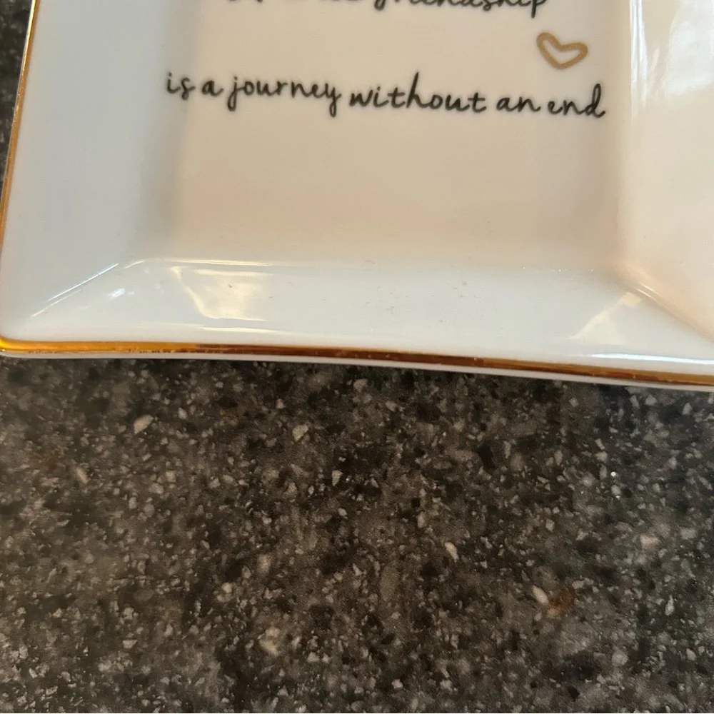 White and Gold Jewelry Dish